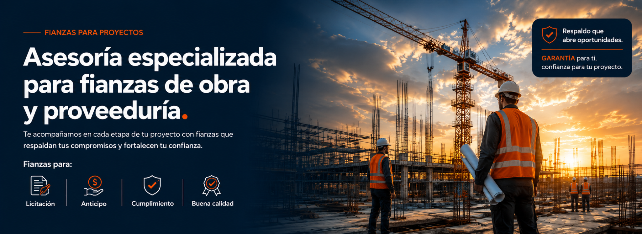 Asesoría especializada para fianzas de obra y proveeduría